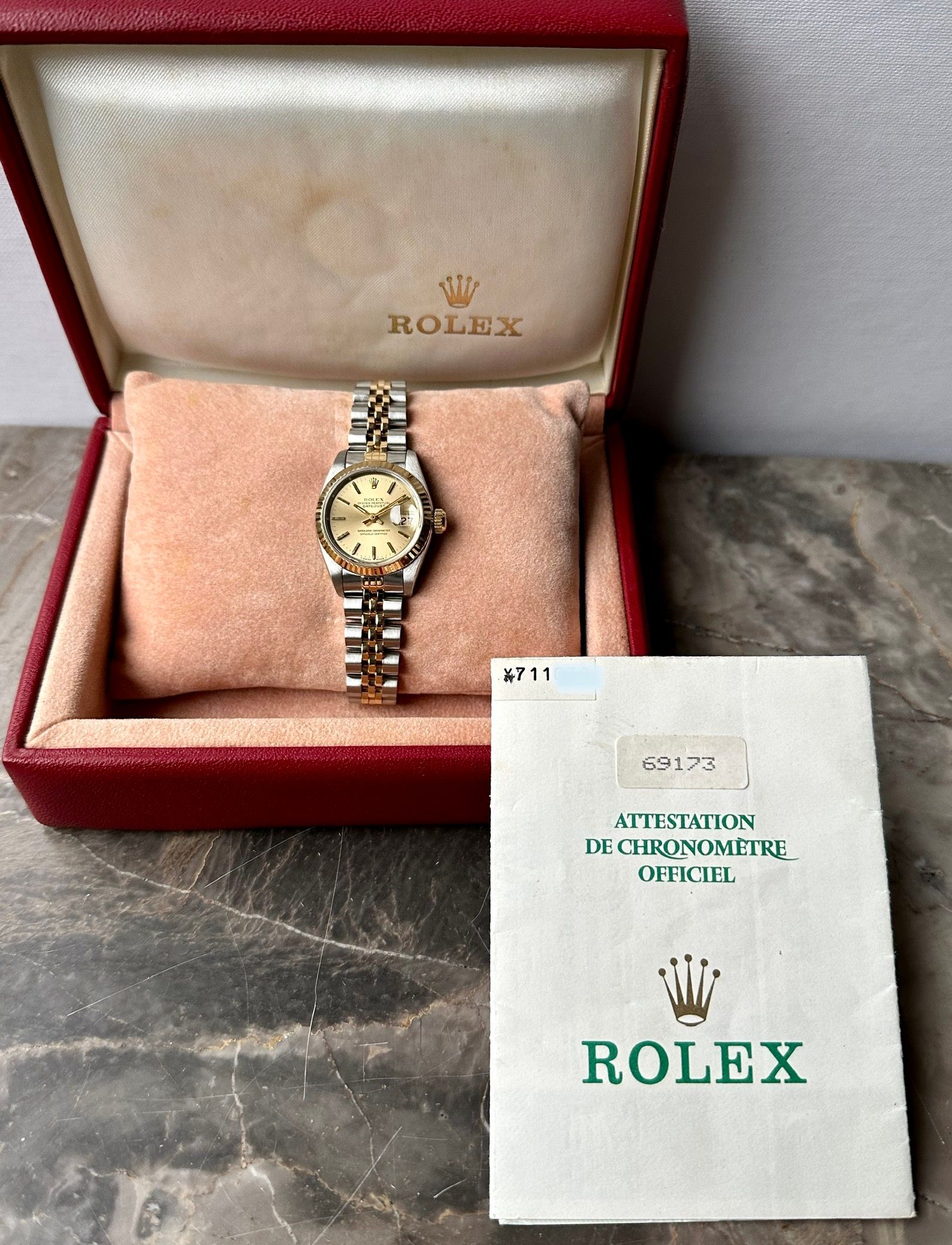 Rolex Lady Datejust 69173 Gold 1991 with original box and papers 2