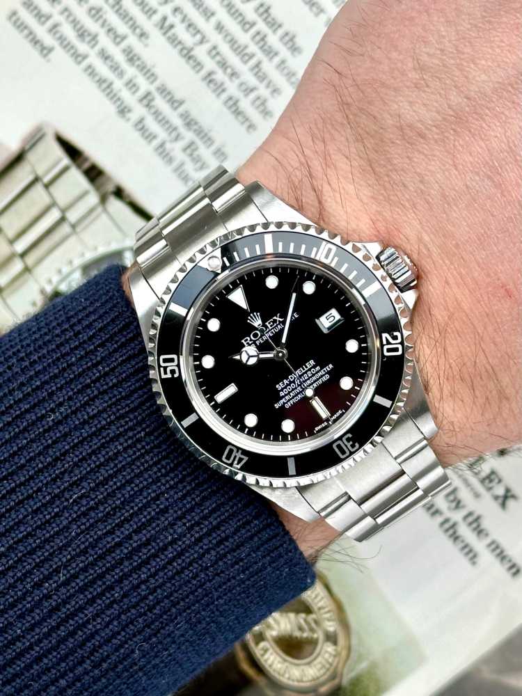 Wrist shot image for Rolex Sea-Dweller 16600 T Black 2004 