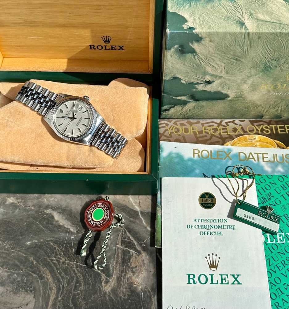 Image for Rolex Datejust "Linen" 16030 Silver Linen 1986 with original box and papers