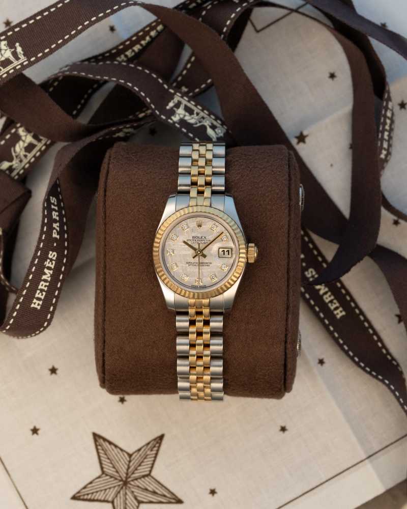 Wrist shot image for Rolex Lady-Datejust "Meteorite" 179173 2016 with original box and papers