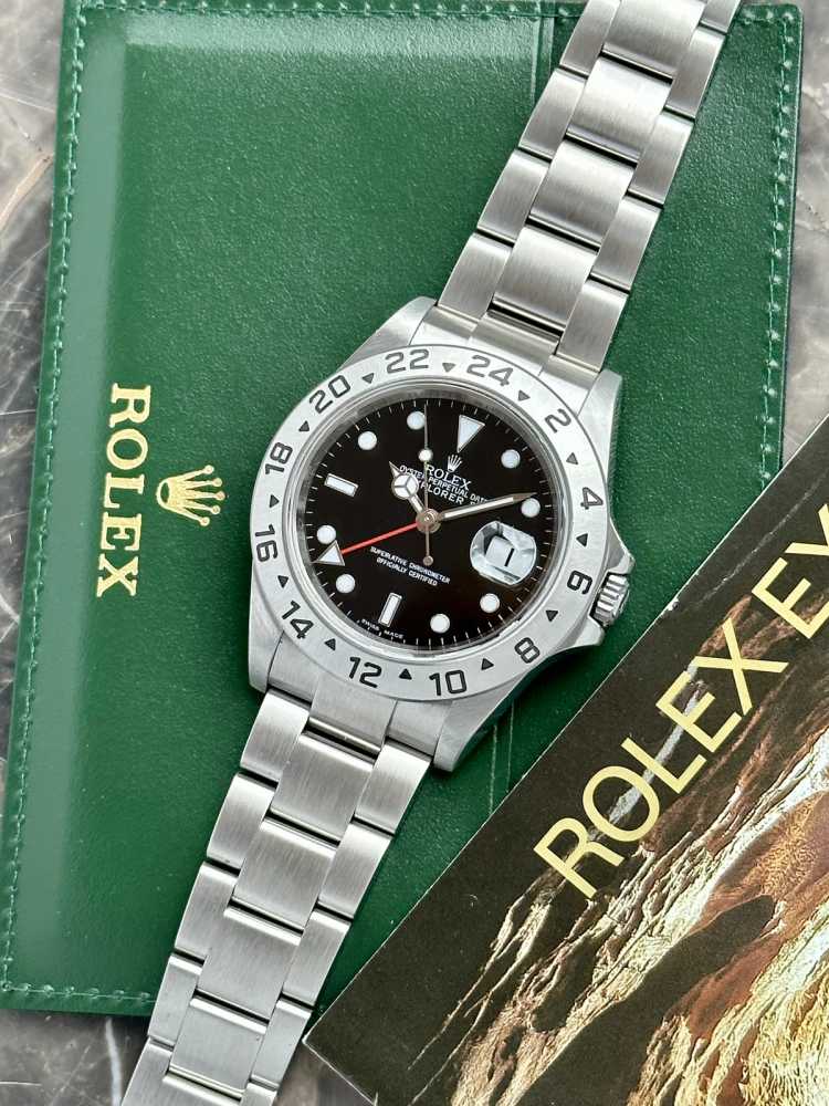 Detail image for Rolex Explorer 2 "Engraved Rehaut" 16570T Black 2009 with original box and papers