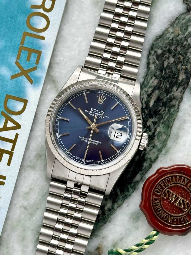 Featured image for Rolex Datejust 16234 Blue 1991 with original box and papers 5