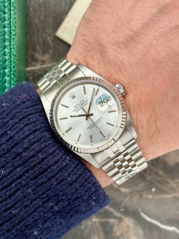 Image for Rolex Datejust 16234 Silver 1989 with original box and papers