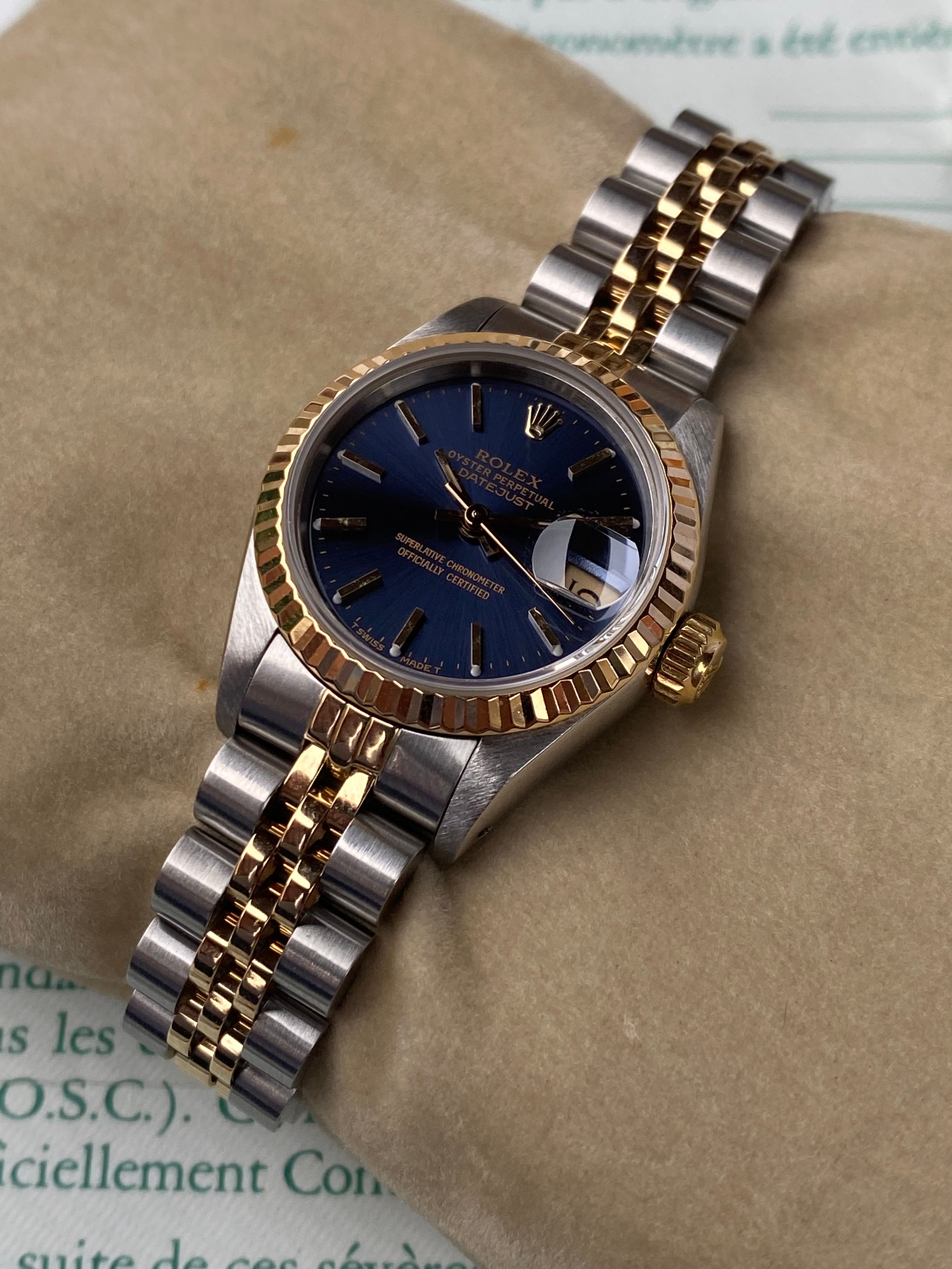 Rolex Lady Datejust 69173 Gold 1988 with original box and papers