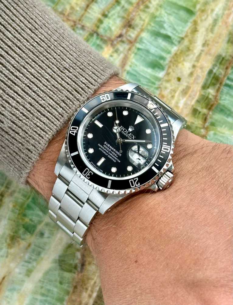 Wrist shot image for Rolex Submariner 16610 Black 1991 2