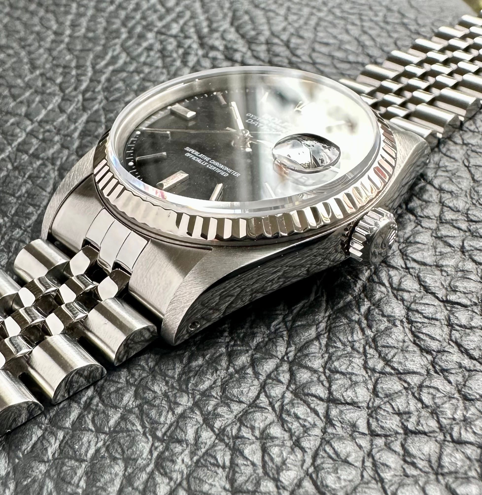 Rolex Datejust 16234 Black Index Dial Jubilee Bracelet 36mm