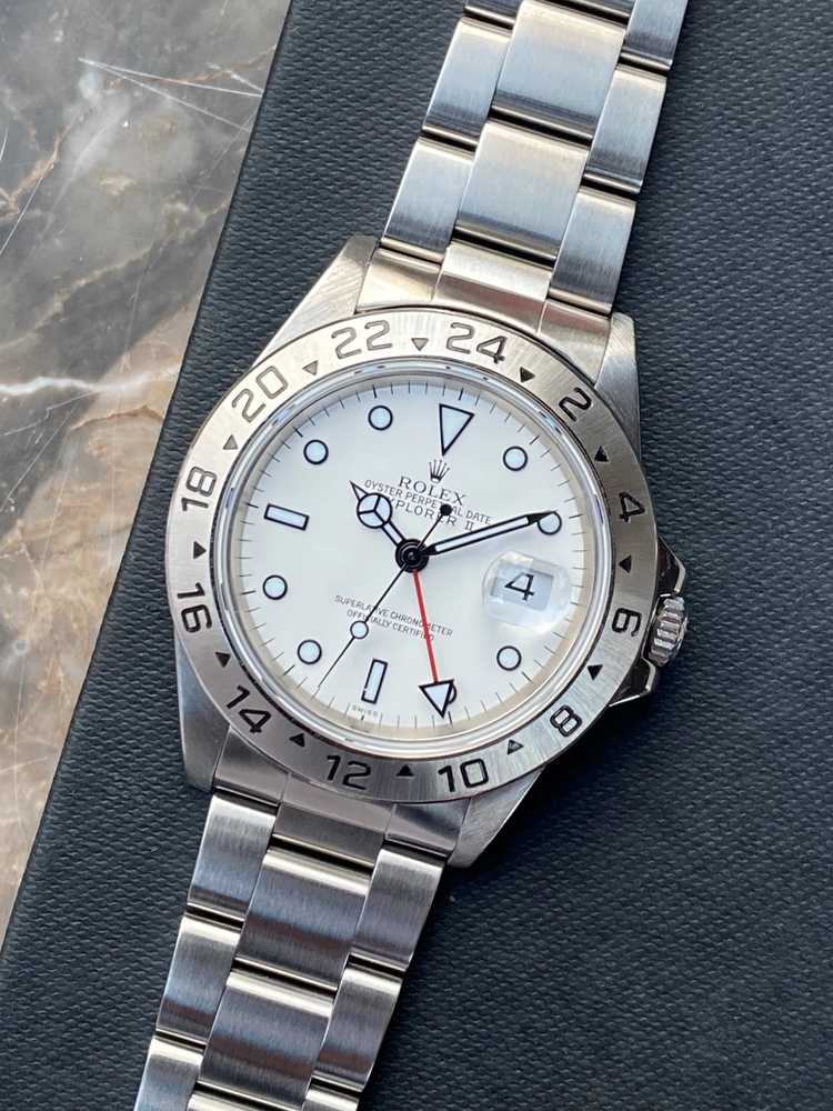 Featured image for Rolex Explorer II "swiss only" 16570 White 1999 with original box and papers