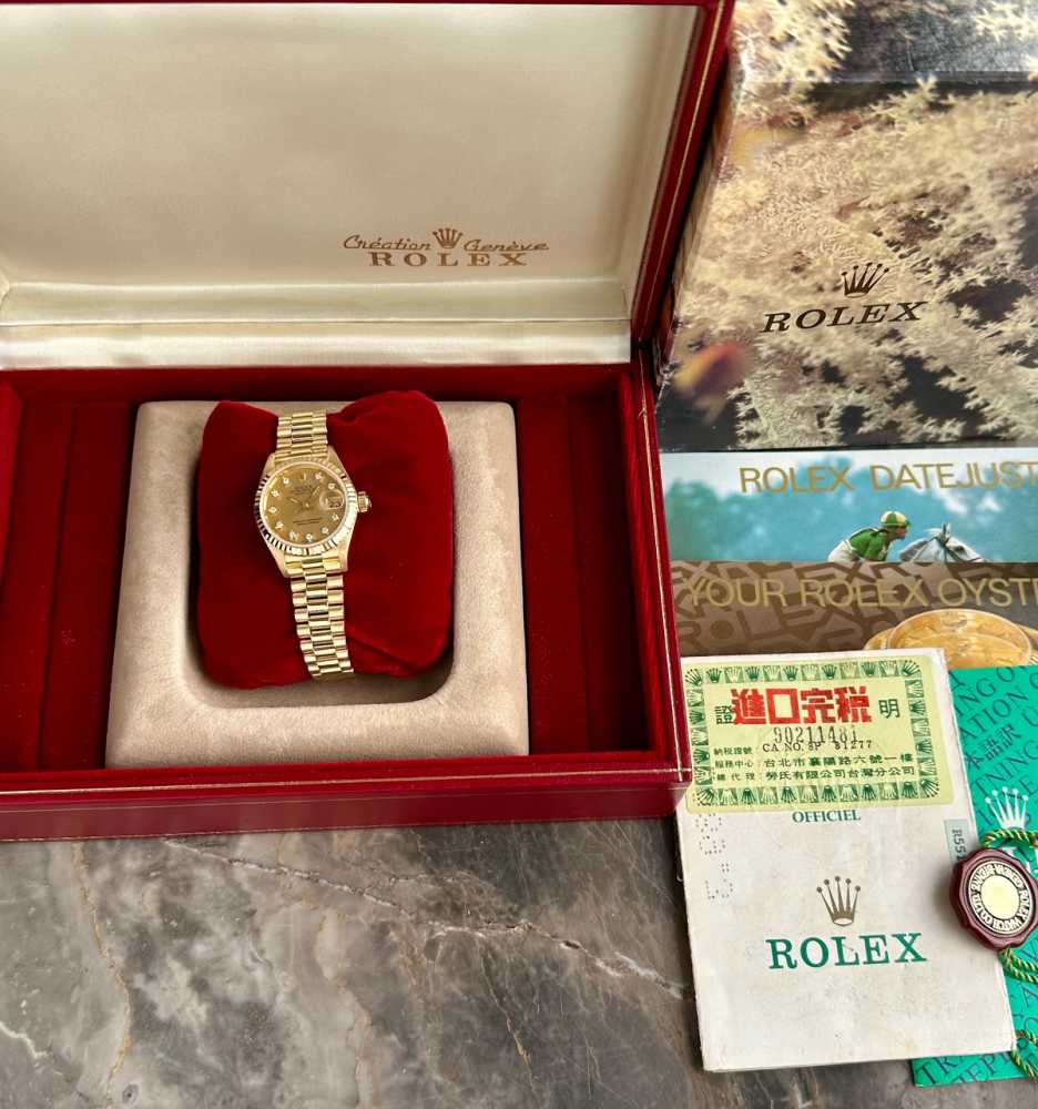 Image for Rolex Lady-Datejust "Diamond" 69178 Gold 1988 with original box and papers 2