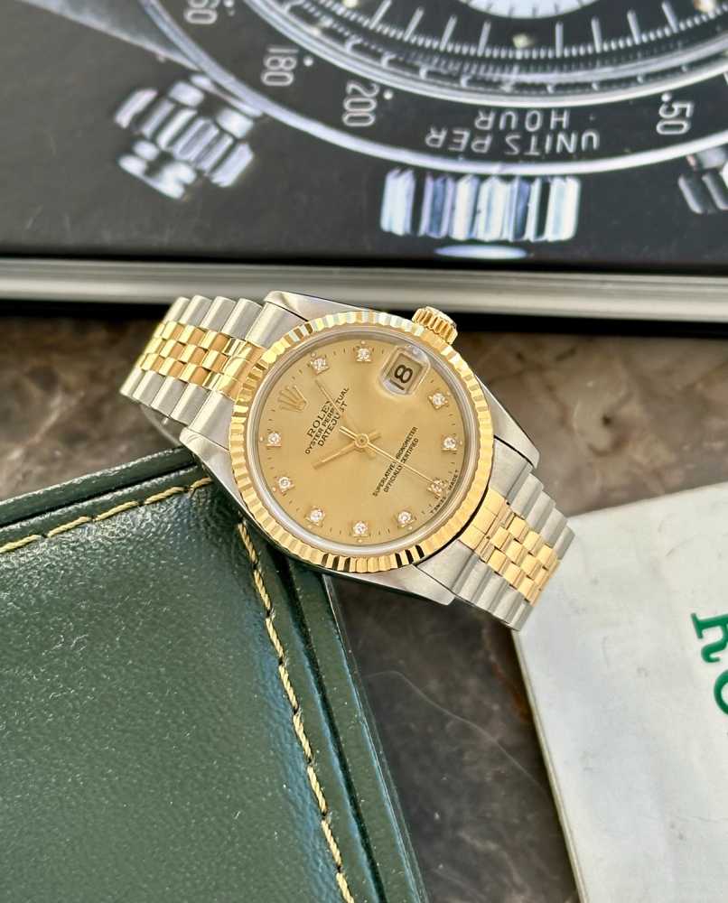 Image for Rolex Midsize Datejust "Diamond" 68273G Gold 1996 with original box and papers