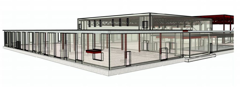 Centennial’s new gymnasium (above) doubles as a storm shelter per the ICC 500 provisions (facing southwest)