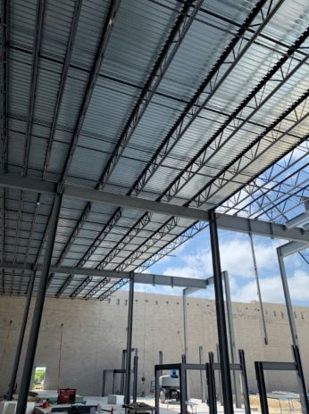 Typical steel framing for the new AMC theater.