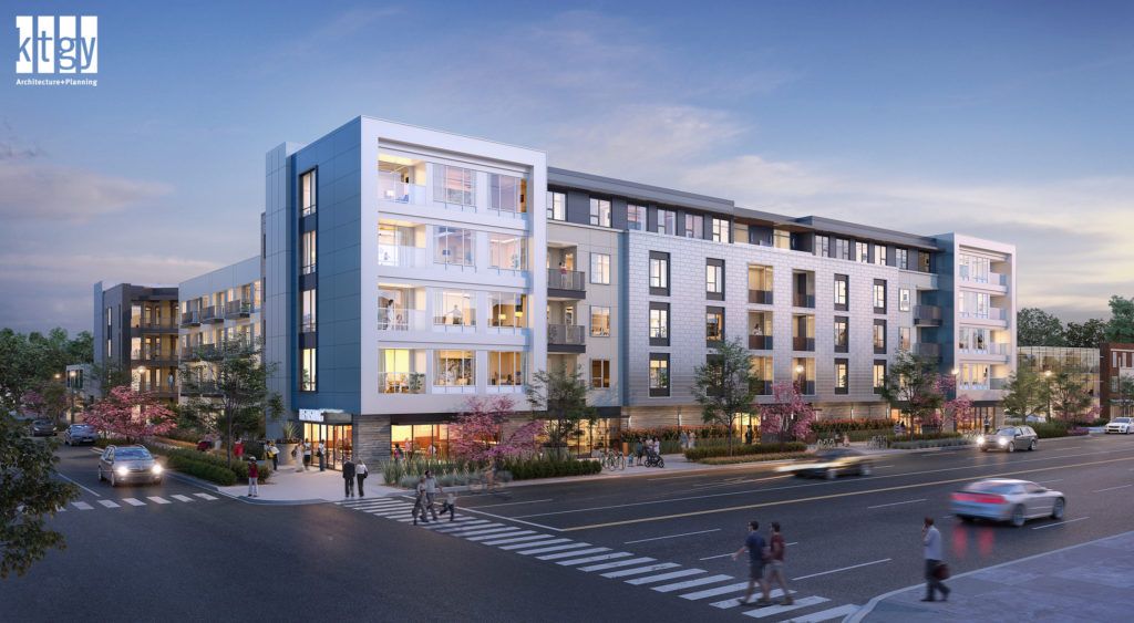 A rendering of the southwest corner (credit: KTGY)