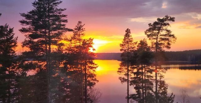 Vista desde la zona junto al lago en Kiljava Resort sobre Sääksjärvi