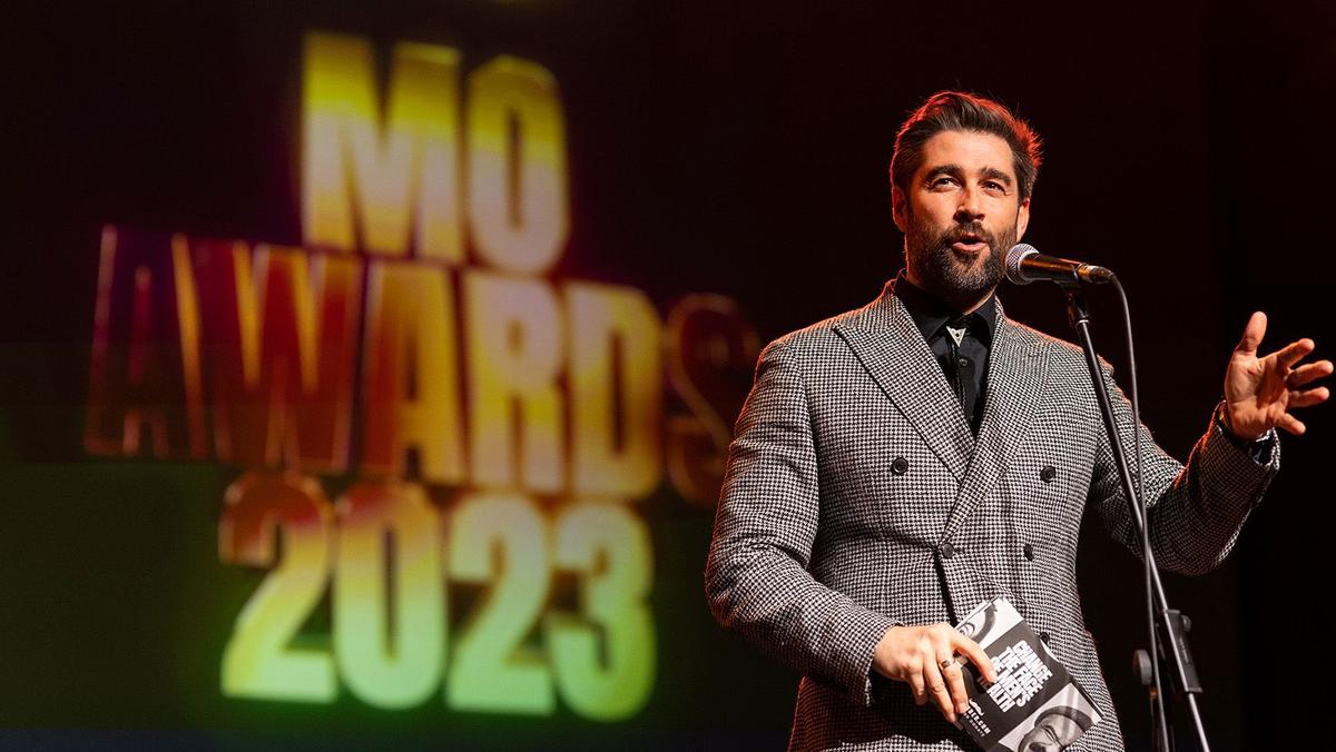 Matt Johnson presenting the awards on stage at Earth venue, London