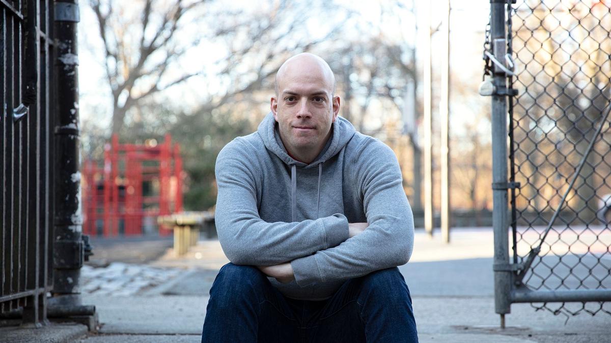 Man sitting in New York City park