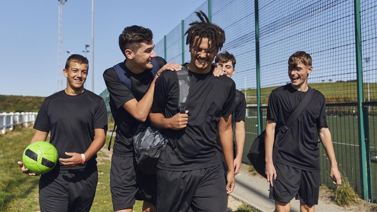 Young boys playing sport