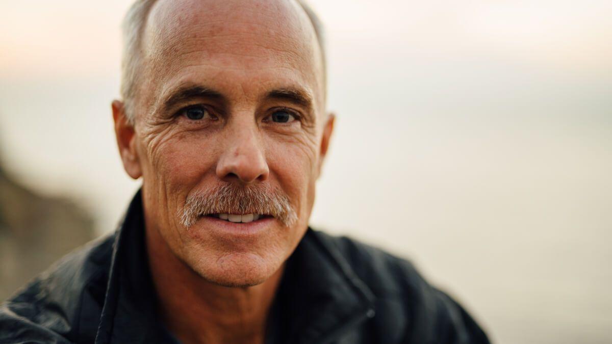 Close up of older man with a moustache