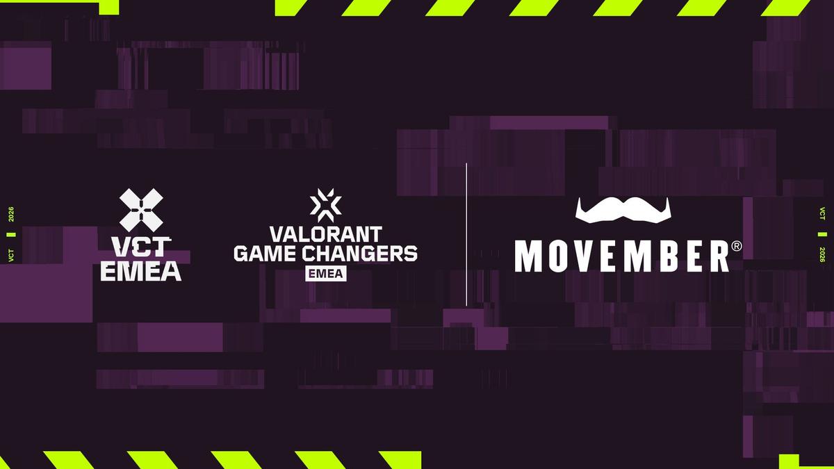 VCT EMEA, Valorant Game Changers EMEA, and Movember logos.