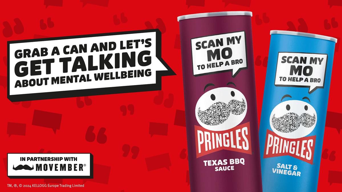 Pringles cans with the Movember Conversations QR code