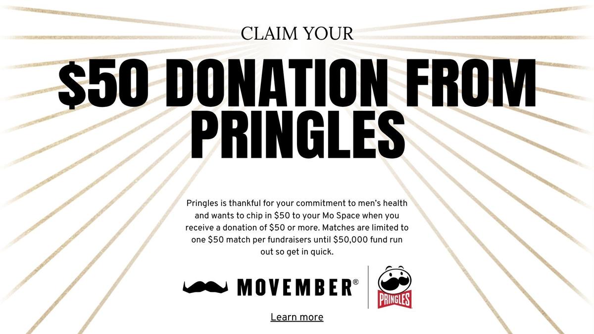 $50 donation from Pringles