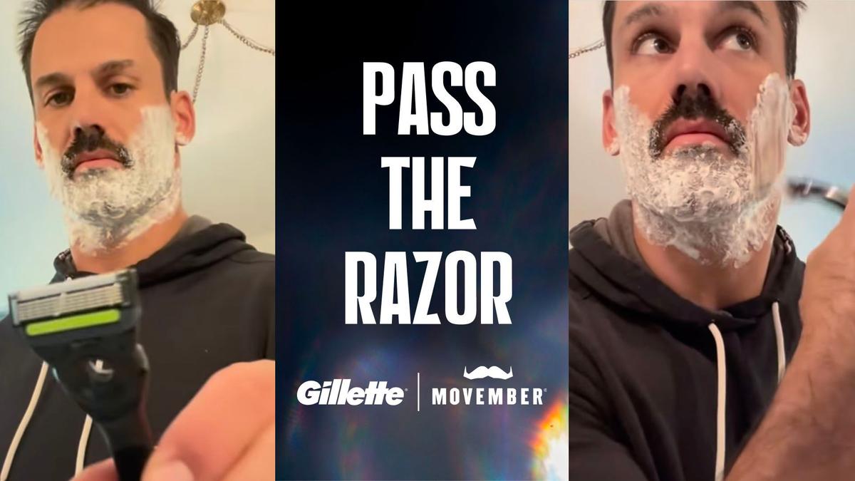 Pass the razor - Gillette x Movember brand logos