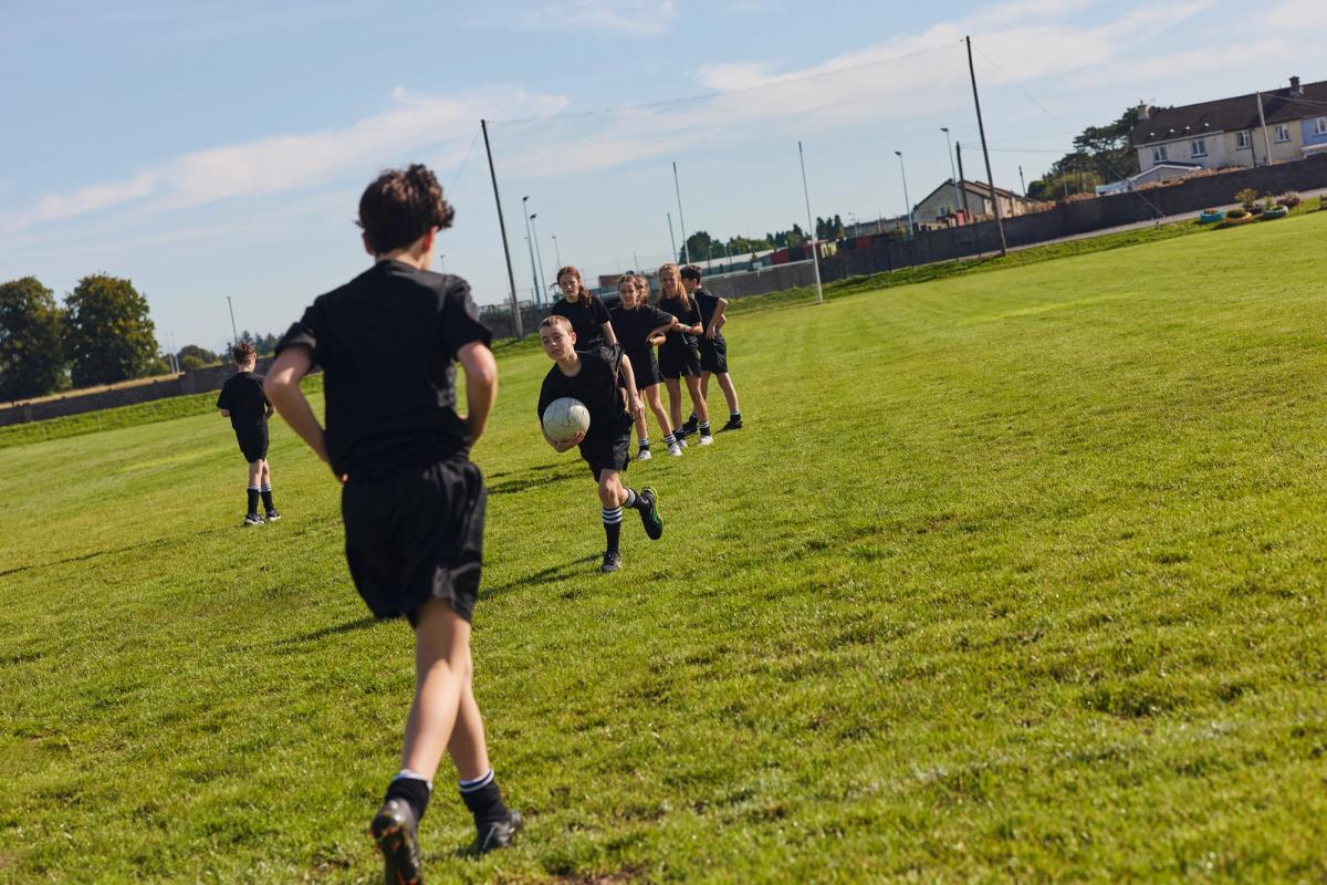 A team of kids playing sport in Ireland