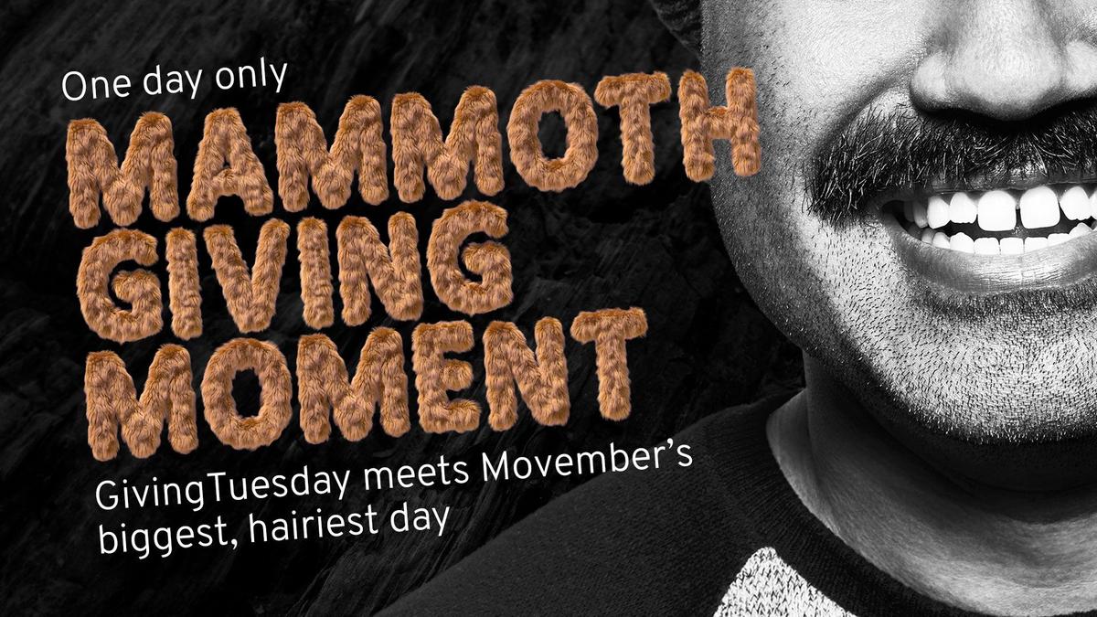 Promotional image that says "One day only | Mammoth giving moment"
