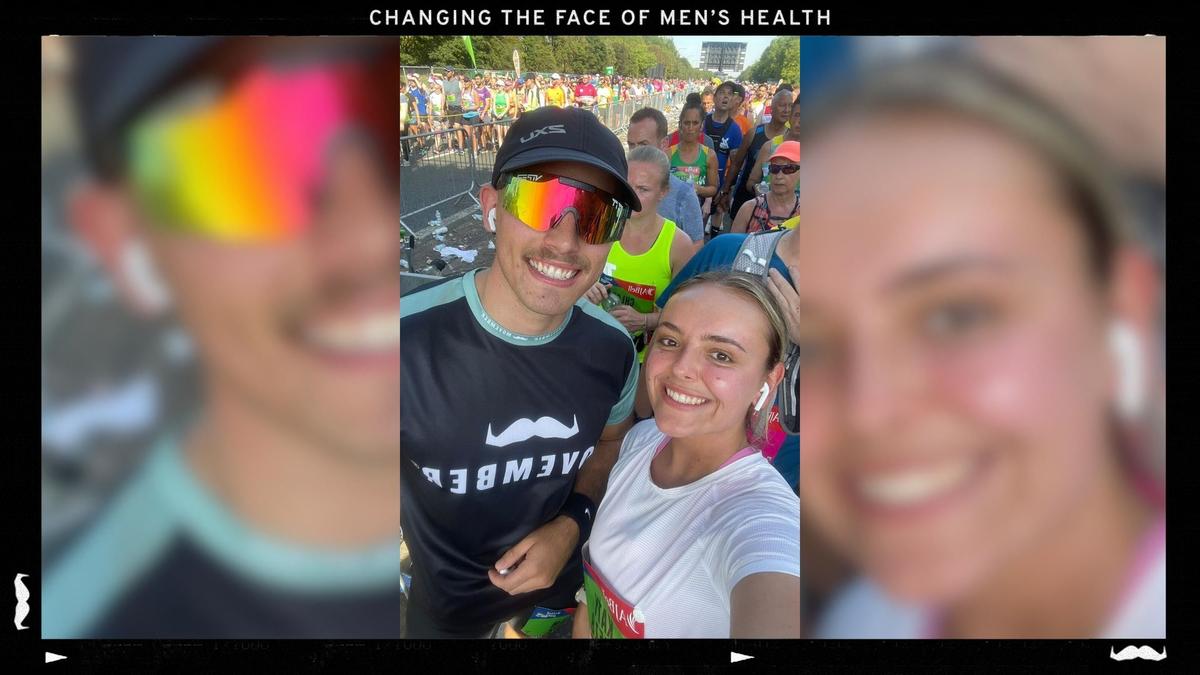 Selfie of Kieran and a Movember staff member at the race