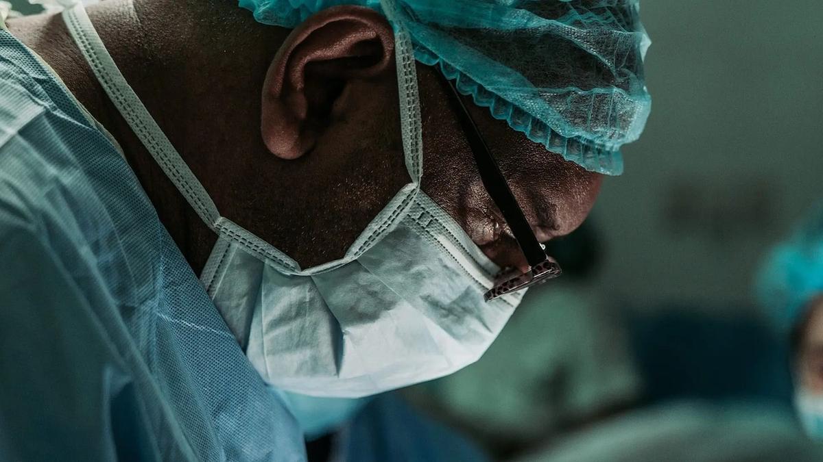 Doctor looking down