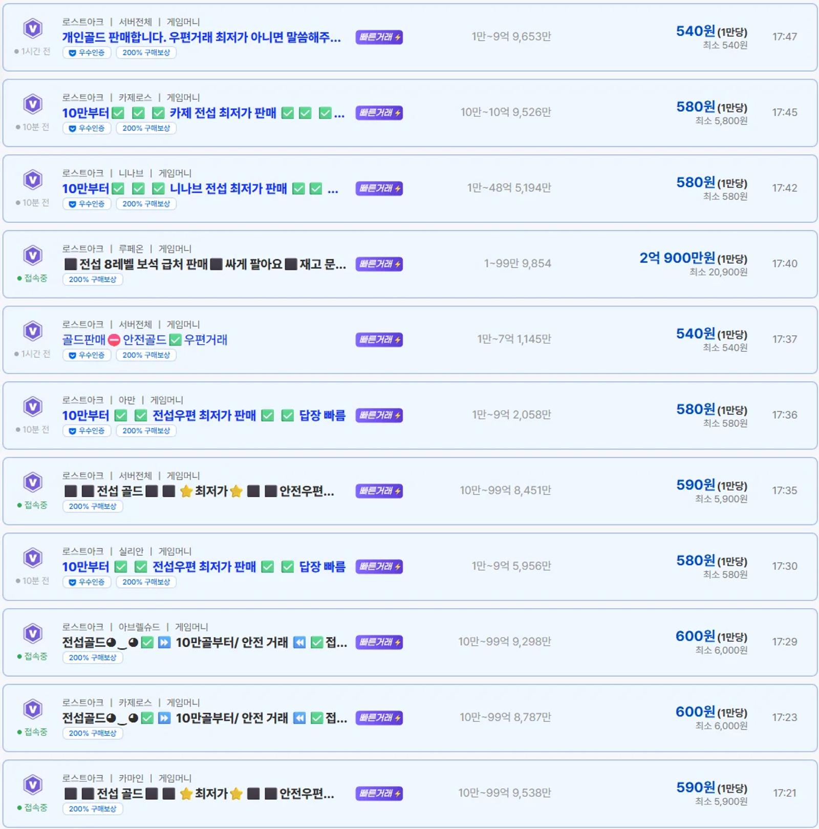 로아 거래소로 알려진 아이디팜, 시세는 어떤 기준으로 책정될까? 이미지 3