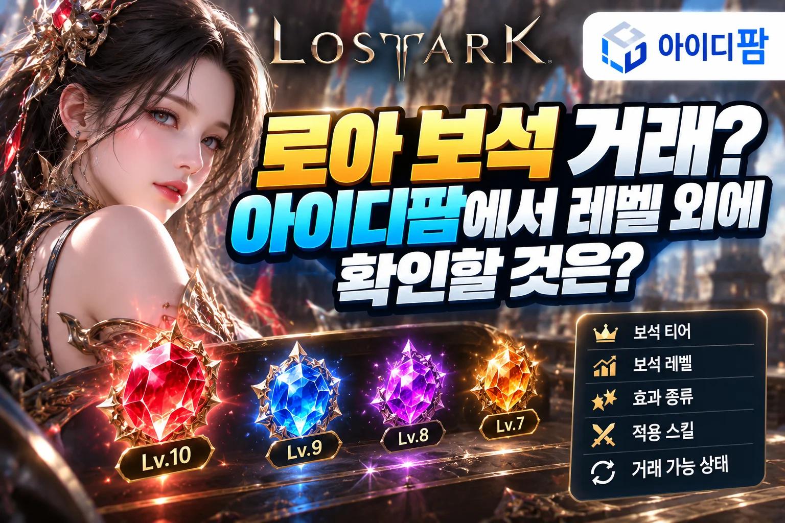 로아 보석 거래? 아이디팜에서 레벨 외에 확인할 것은? 이미지 1