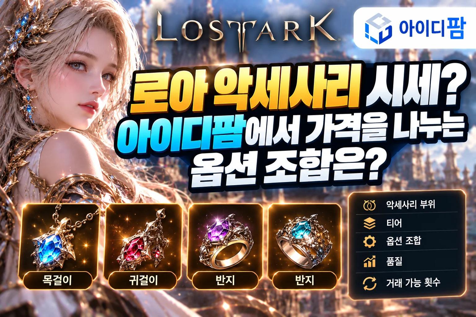 로아 악세사리 시세? 아이디팜에서 가격을 나누는 옵션 조합은? 이미지 1