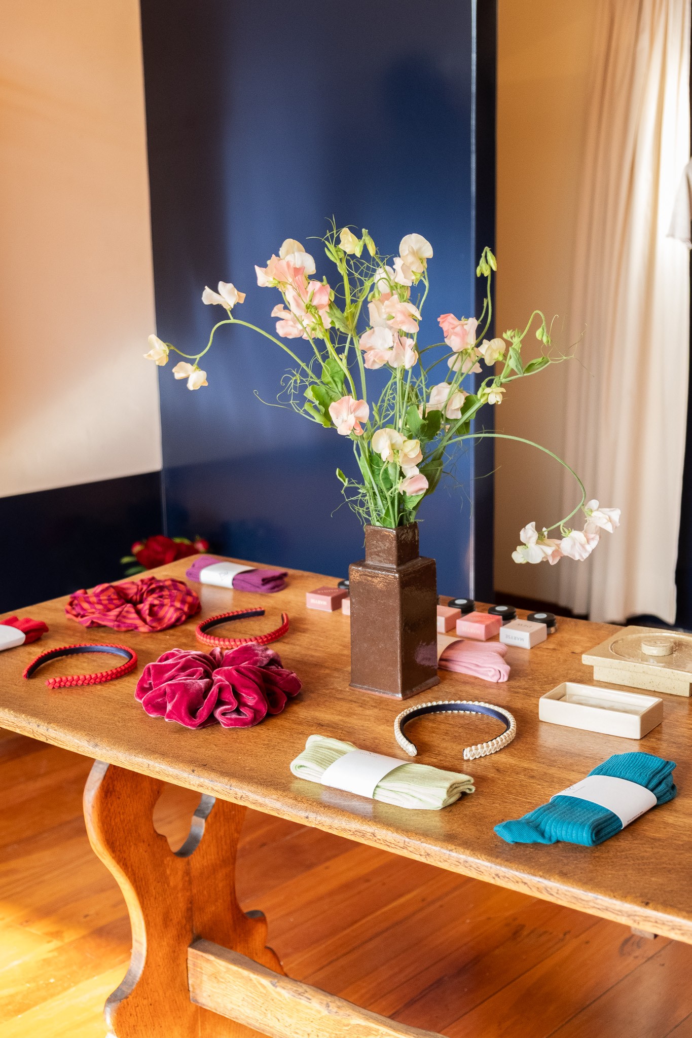Sweet pea flowers in shop