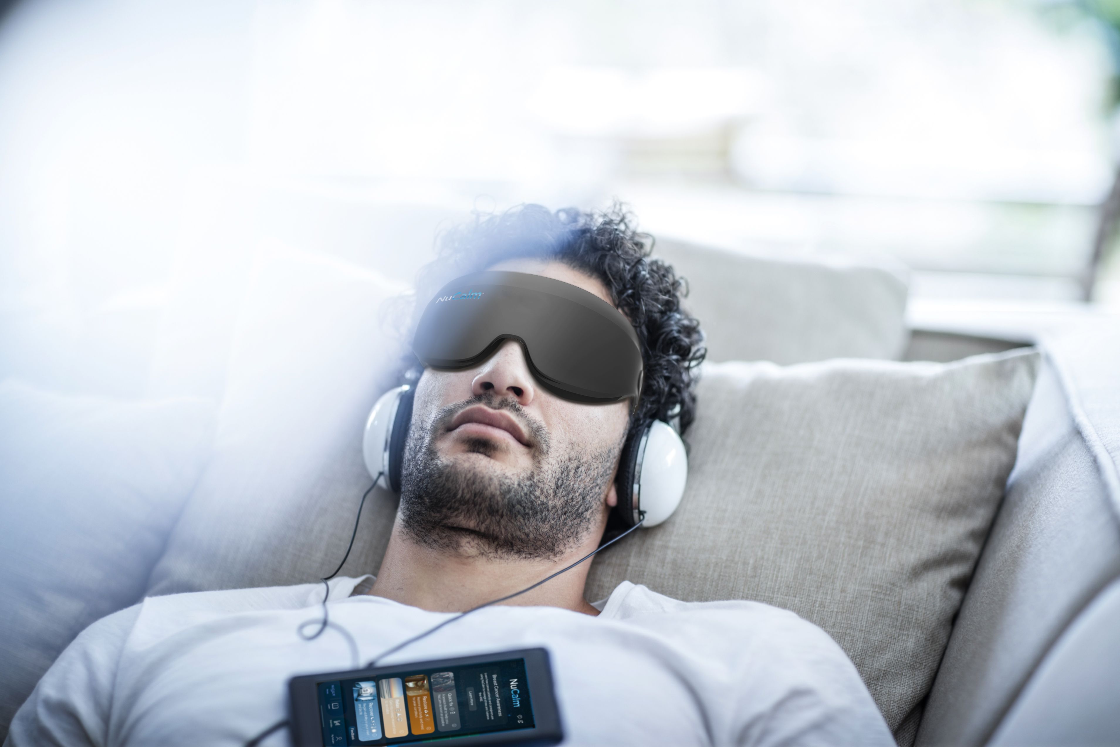 Man with headphones on