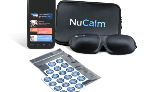 NuCalm system, including the app, Bio Signal discs and eye mask