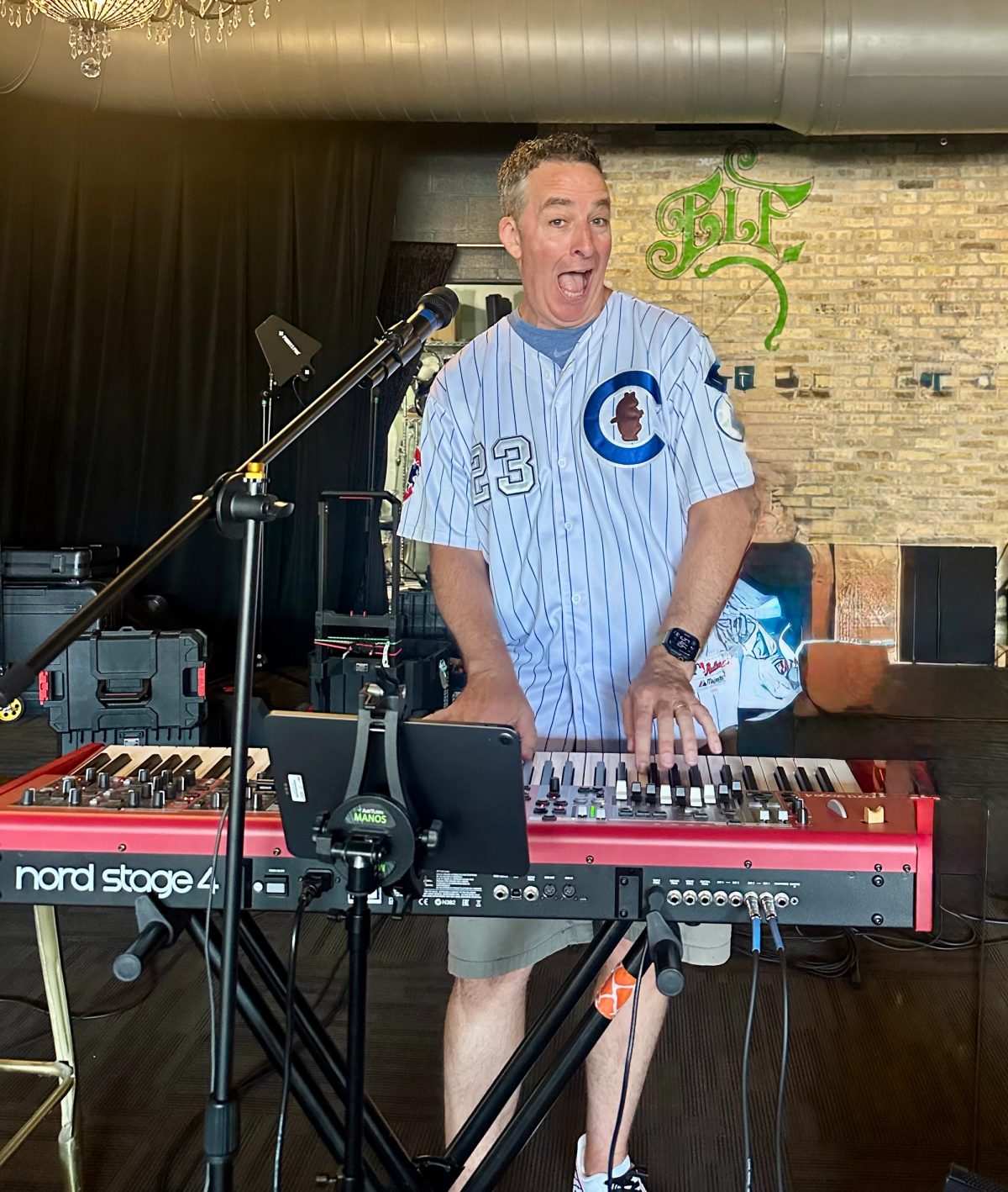 Jerry at the keyboard during a live performance