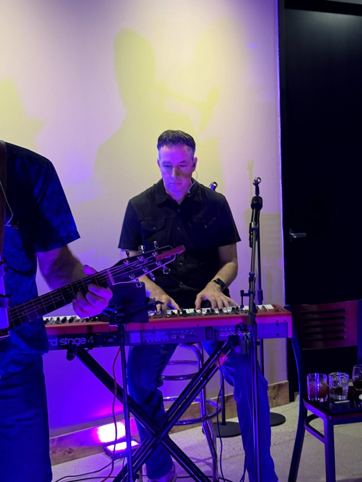 Jerry at the keyboard during a live performance
