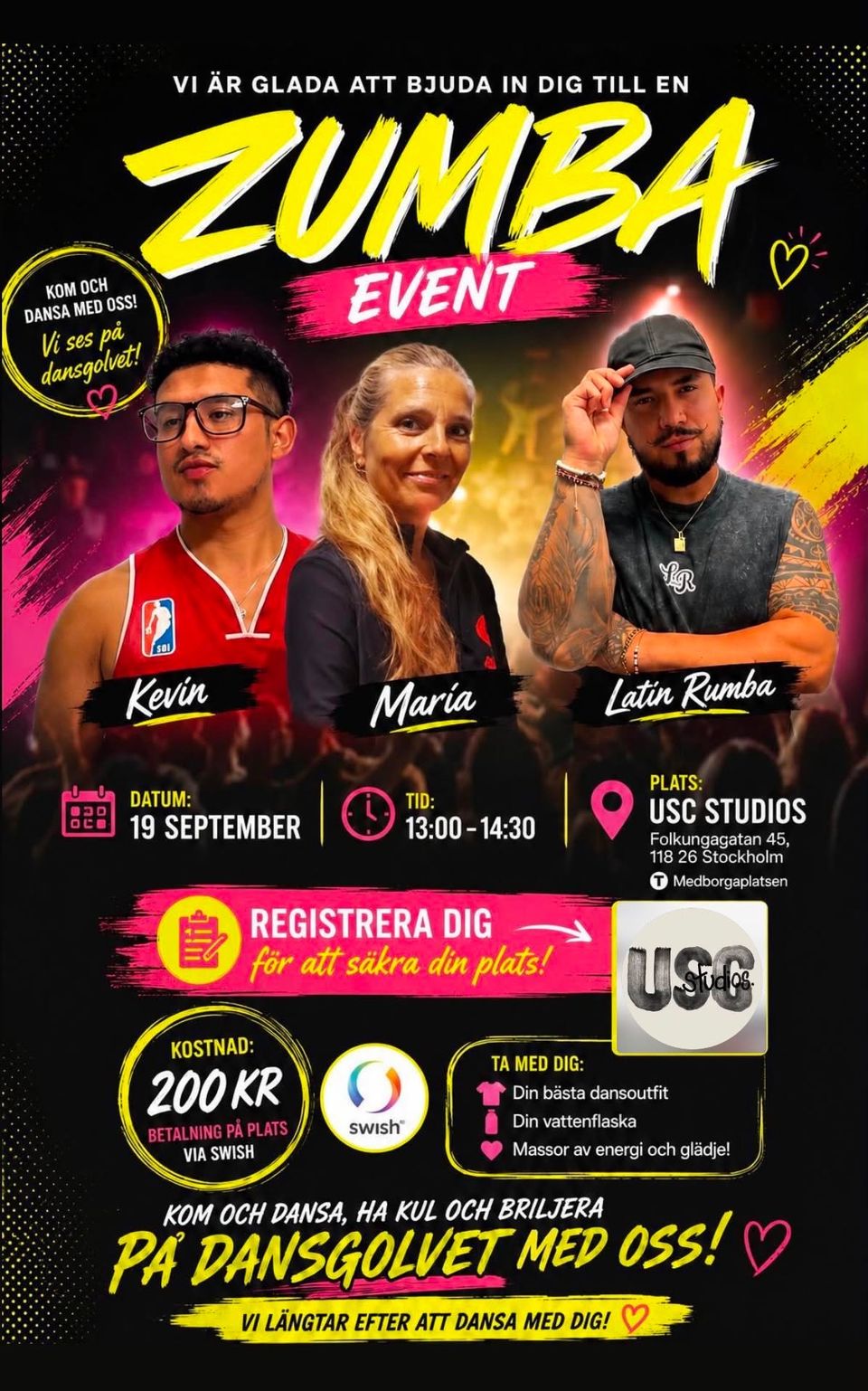 Zumba Event with Kevin, María and Latin Rumba at USC Studios