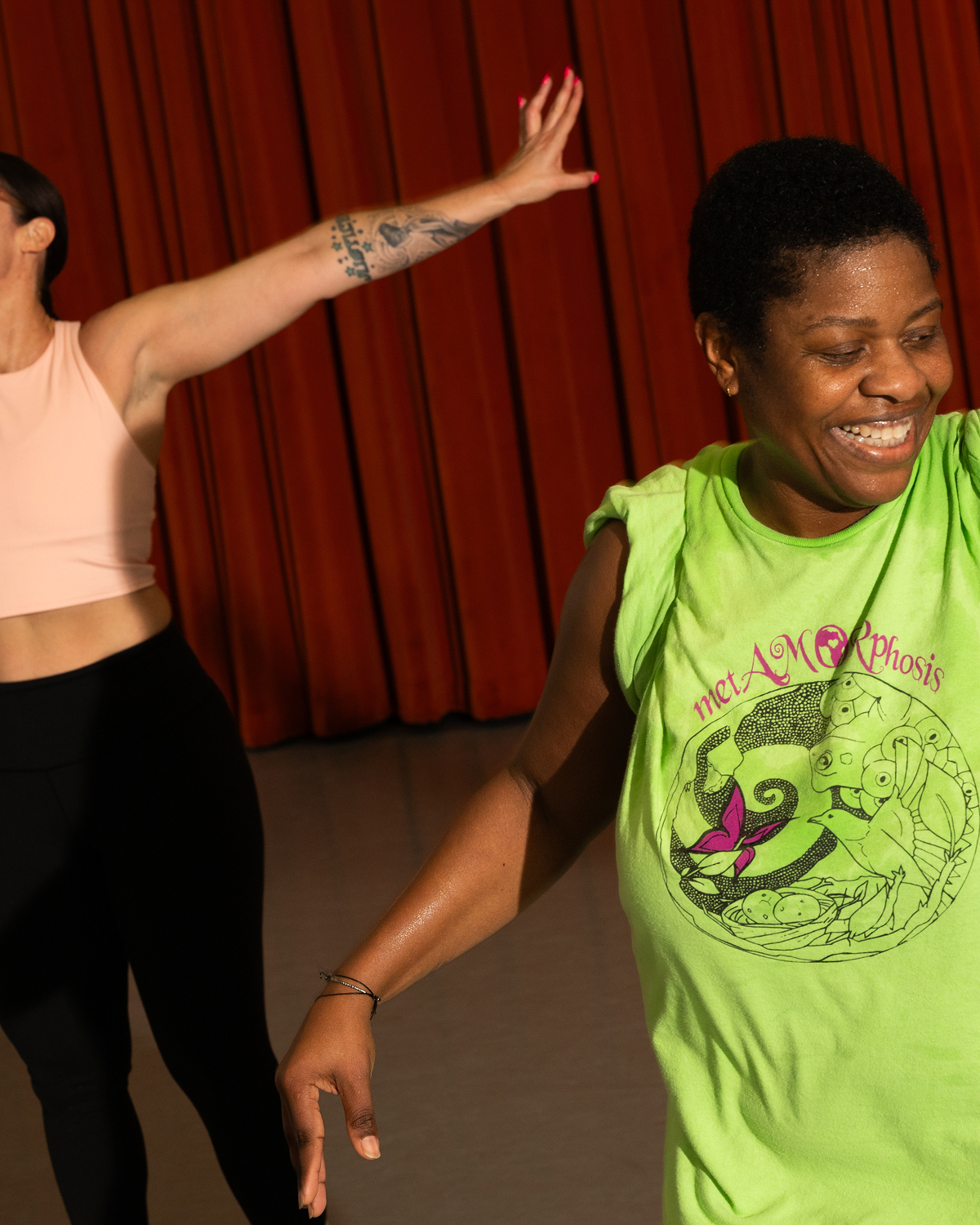 People dancing energetically