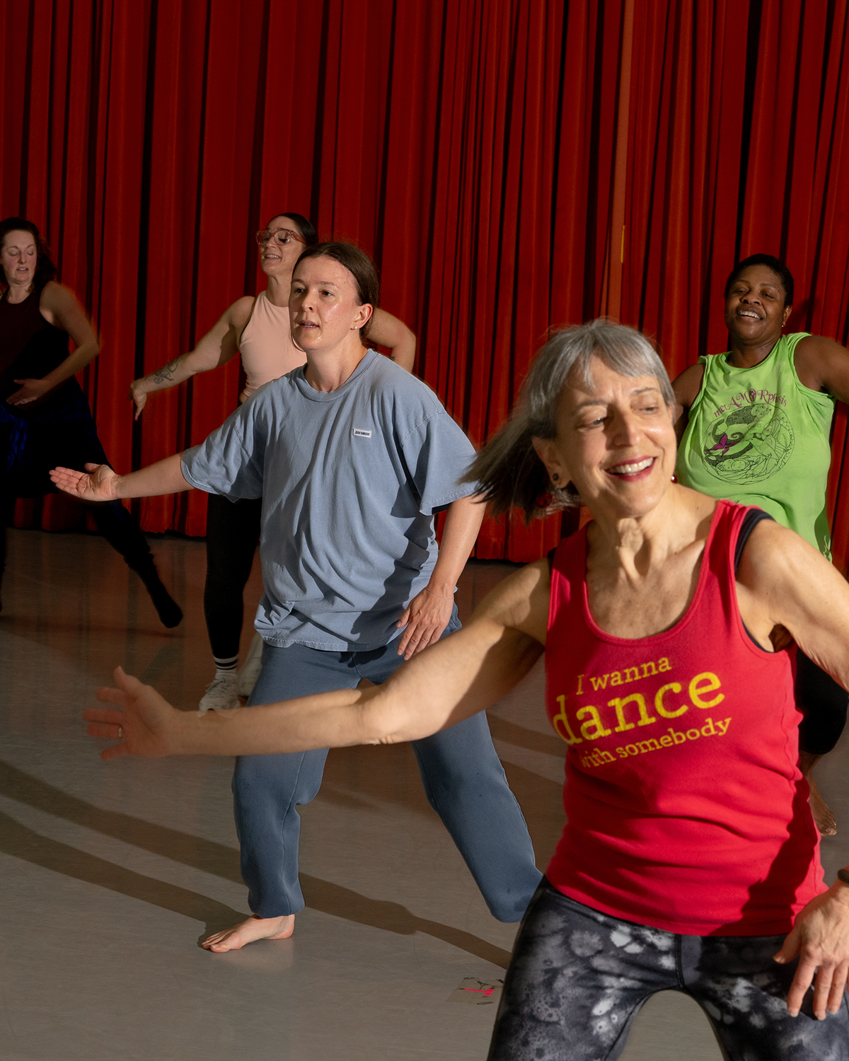 People dancing energetically