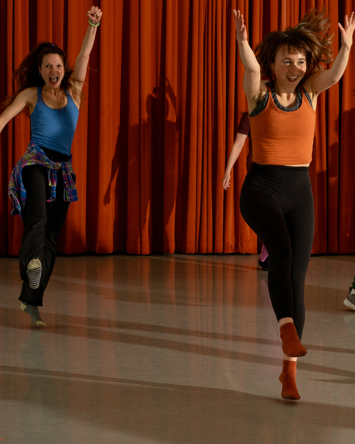 People dancing energetically