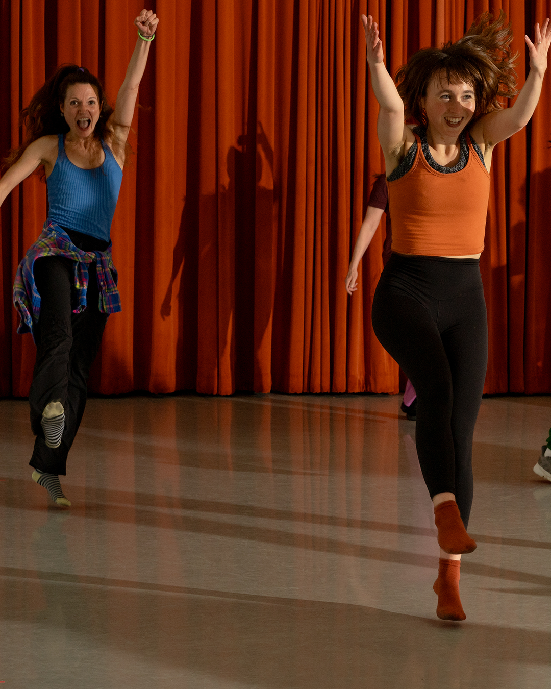 People dancing energetically
