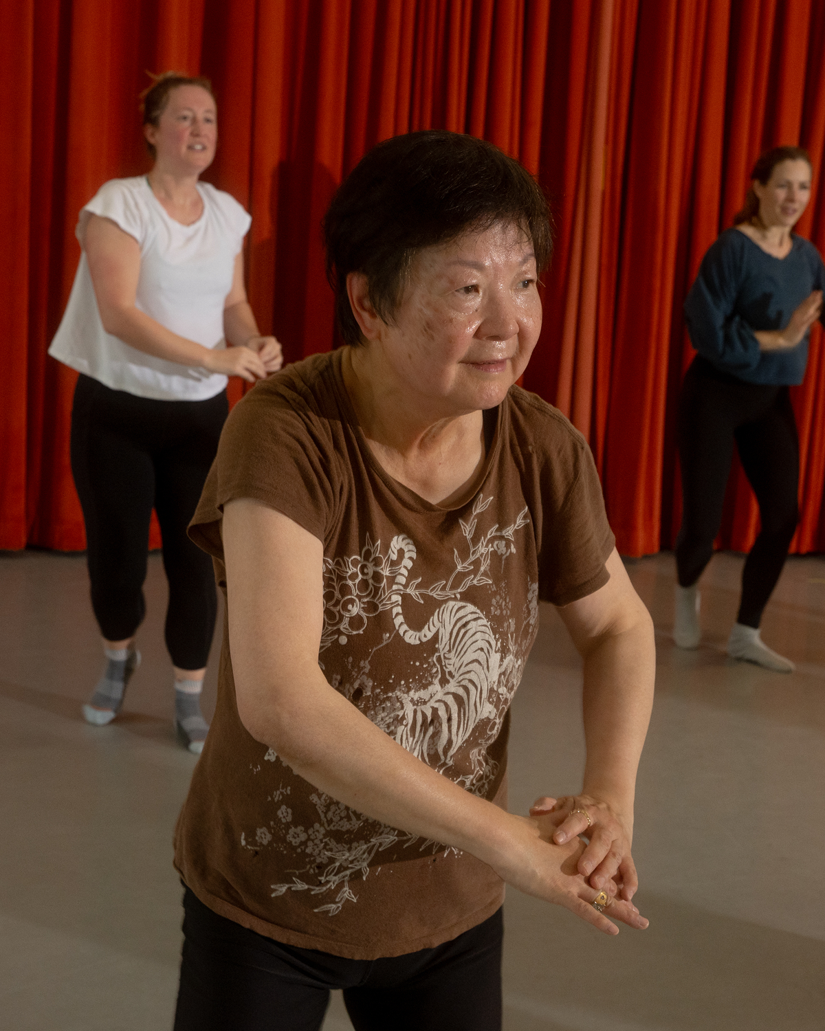 People dancing energetically