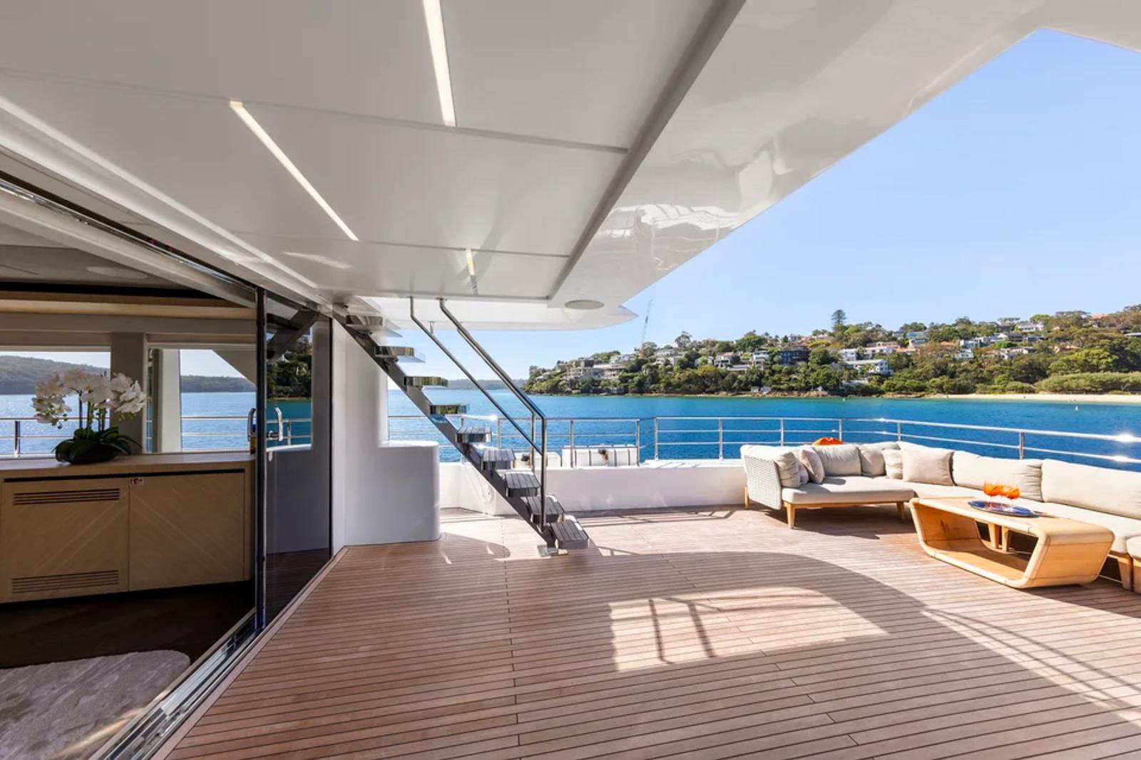 Bluestone 1 — upper aft deck skylounge doors