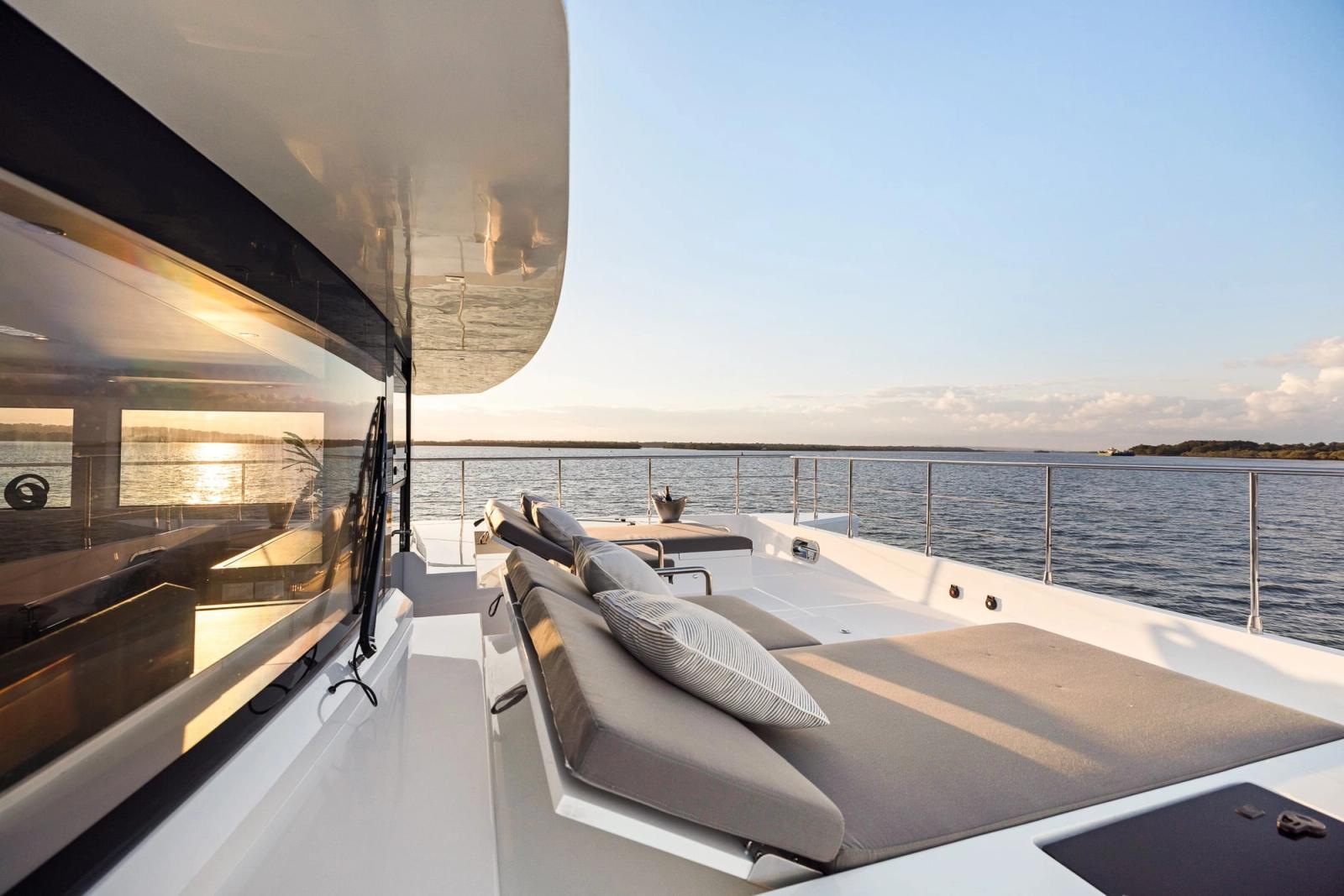 The sun deck looking out over open water