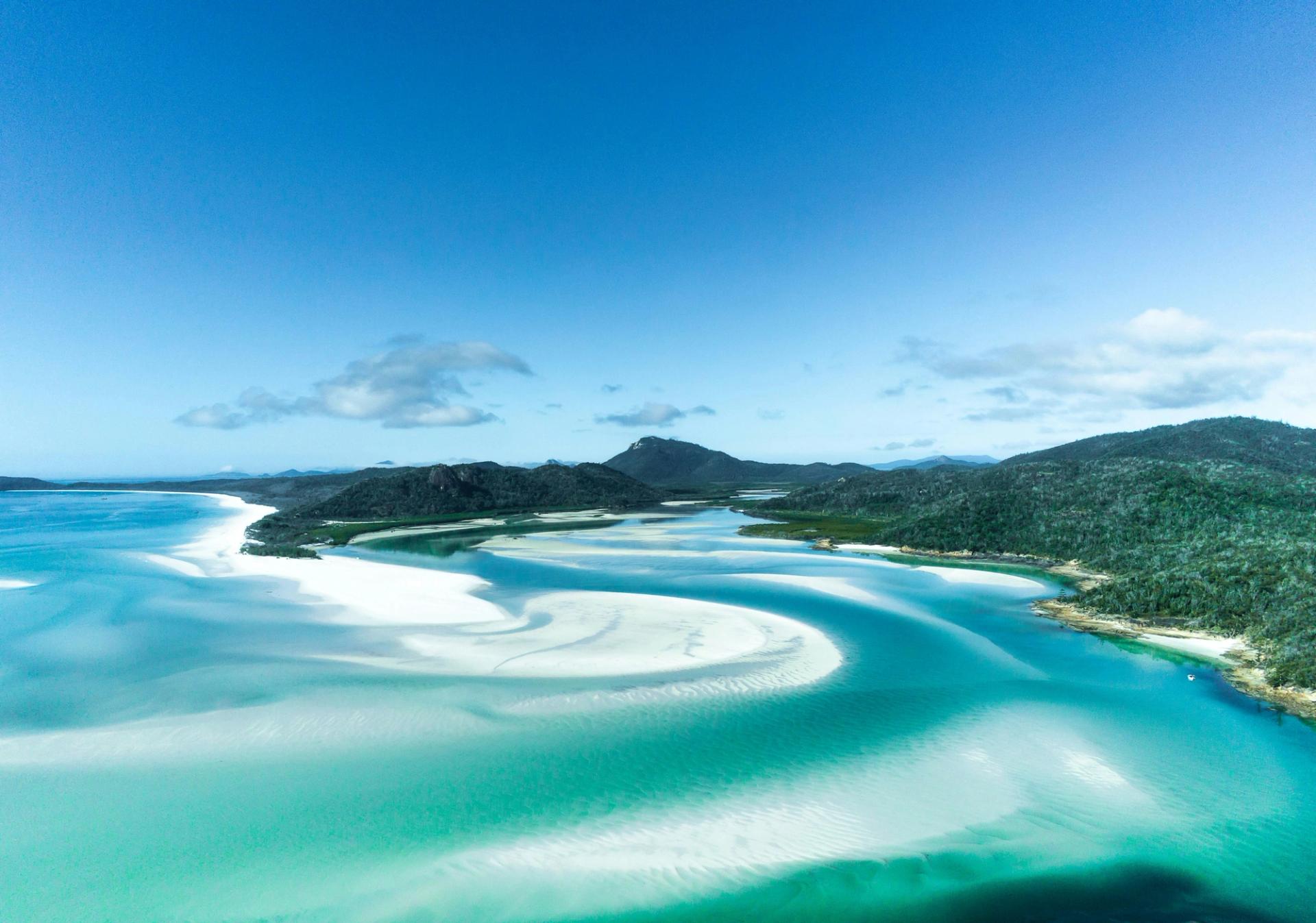 Hill Inlet and Whitehaven Beach from the air, The Whitsundays
