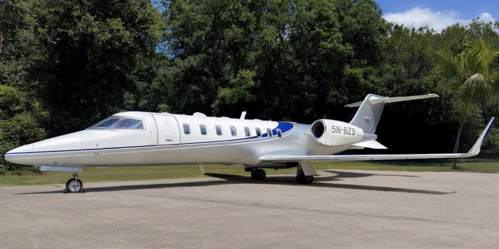 Learjet 45, a light jet private jet available for charter with ORRAIA