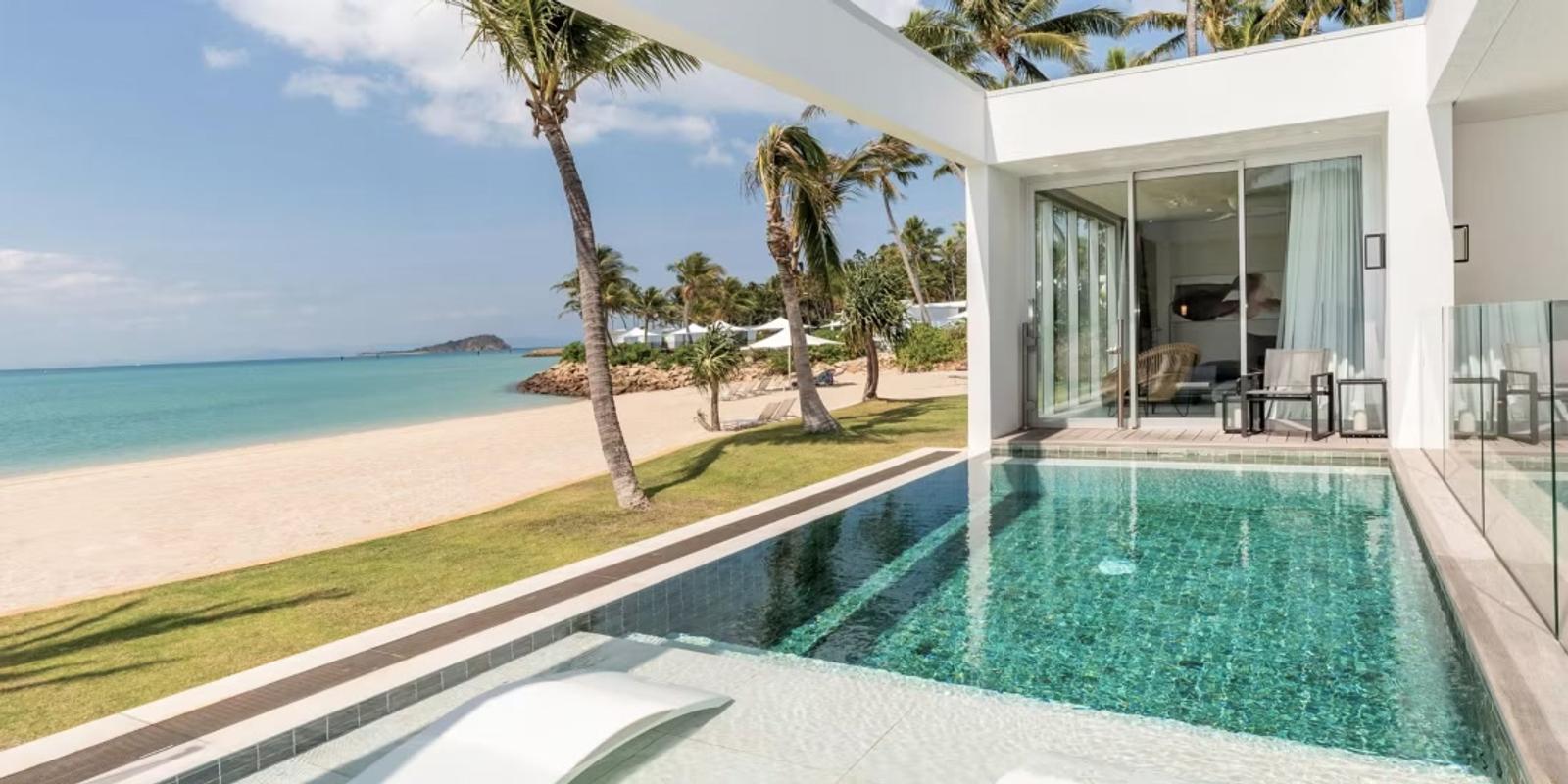 The Beach House plunge pool on the sand