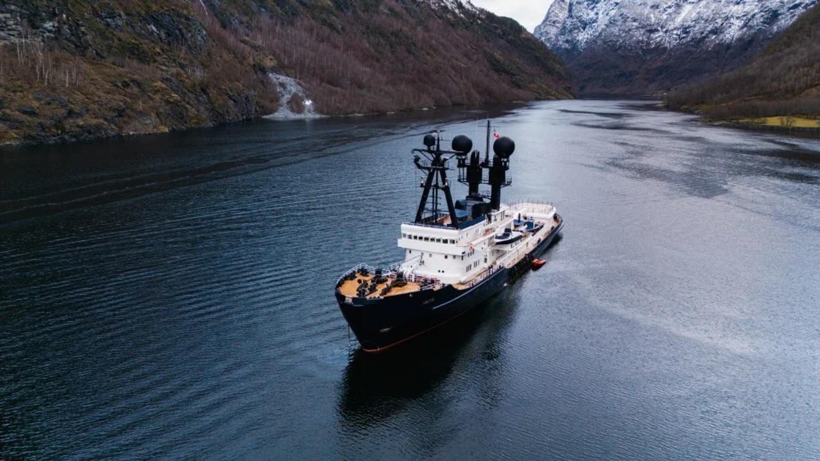 Arctic Norway Fjord Aerial Bow