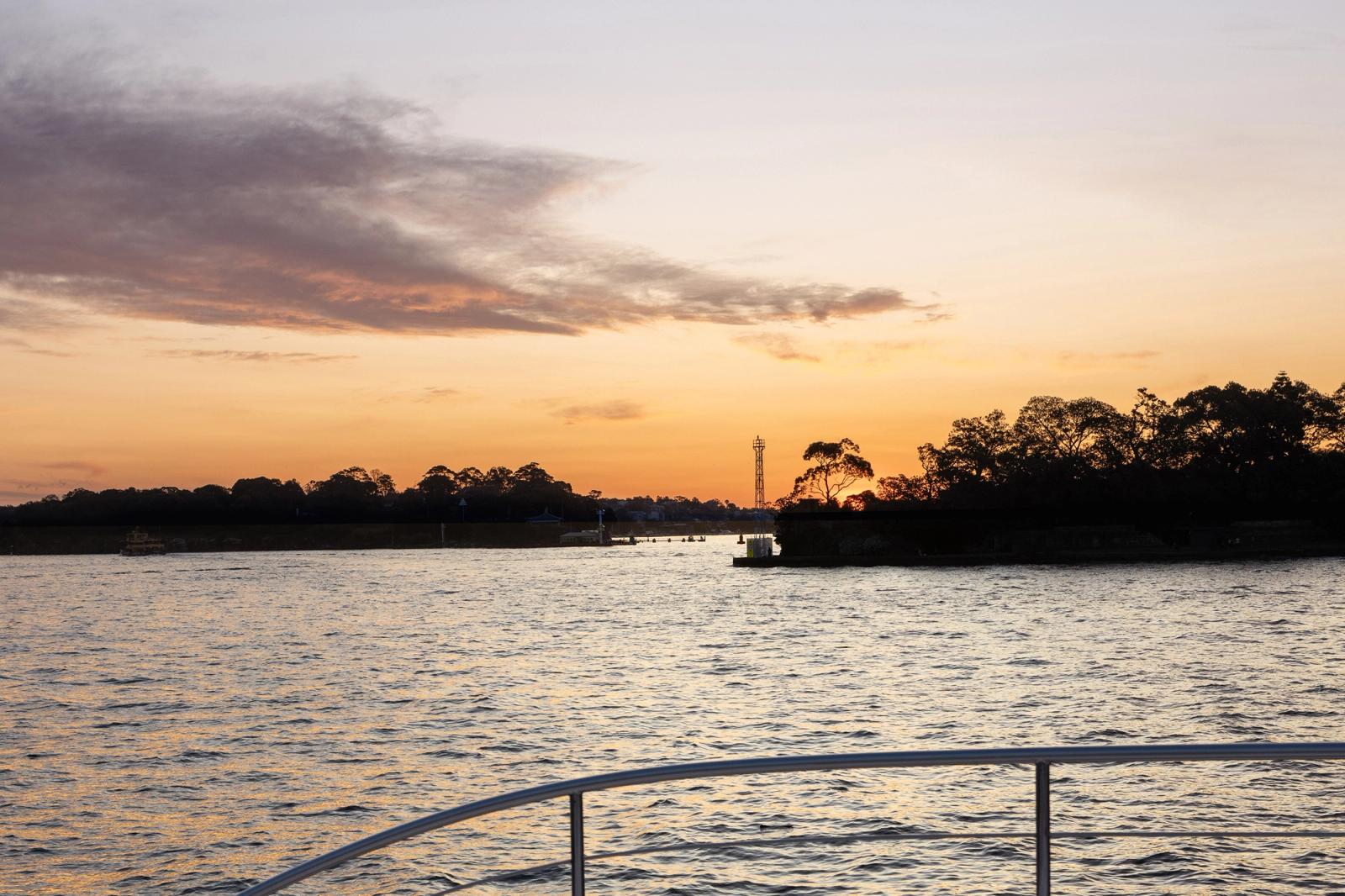 A sunset cruise on the harbour